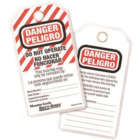 Master Lock Saftey Lockout Tags, 12PK 497AX